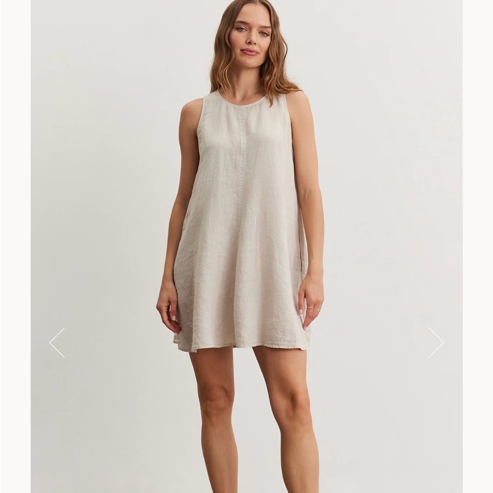 Sleeveless Linen Cream Dress